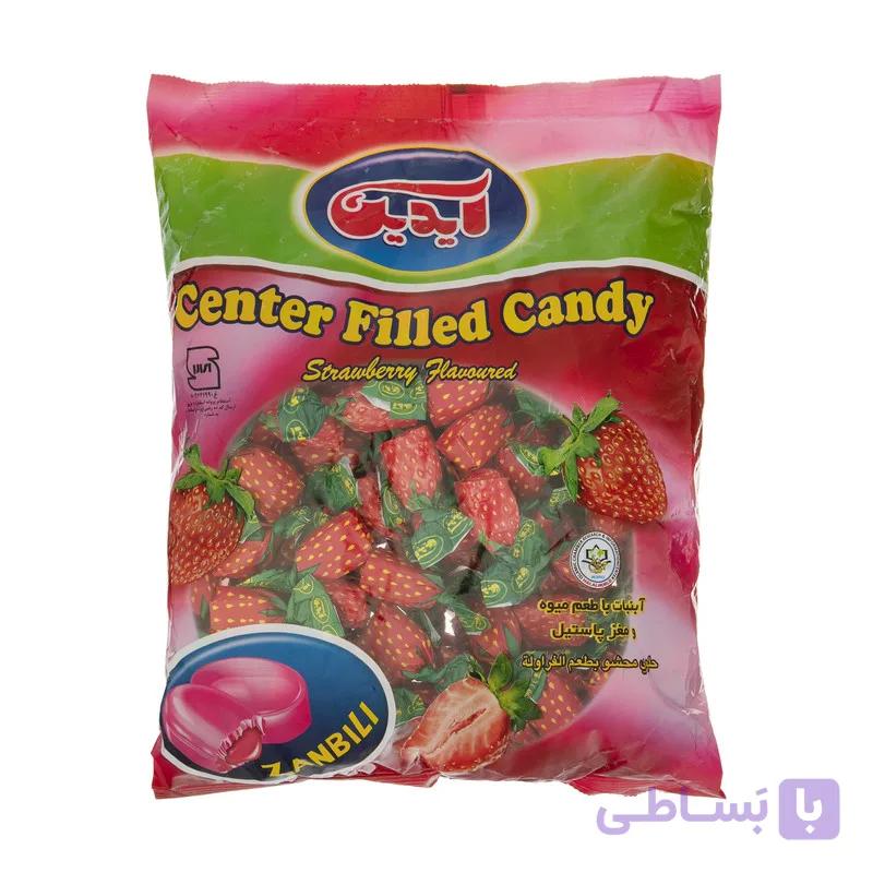 آبنبات با طعم توت فرنگی و مغز پاستیل آیدین - 470 گرم