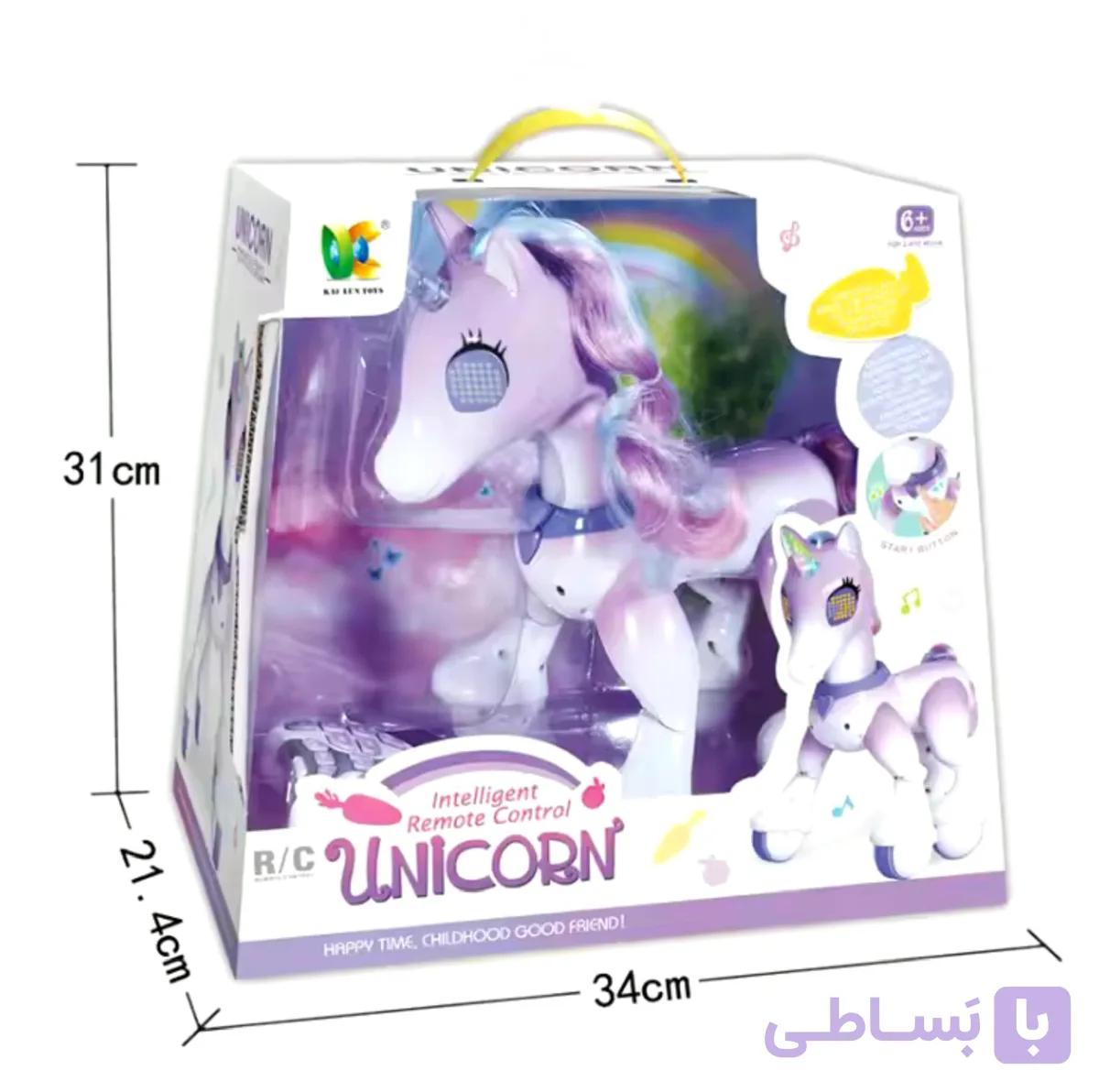 اسباب بازی ربات کنترلی پونی یونیکورن مدل Purple – همراه با سنسور لمسی و ریموت کامل