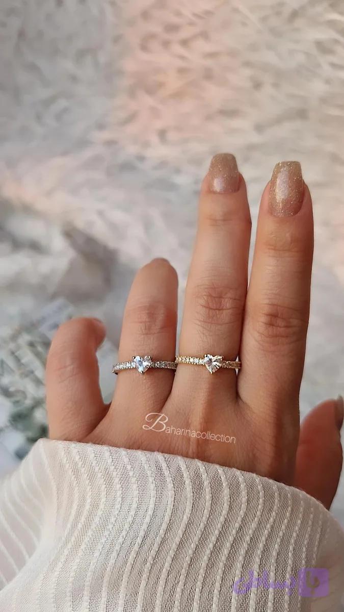 انگشتر جواهری قلبی💖