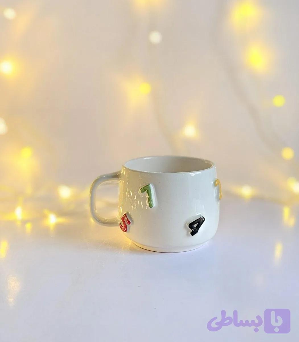 ماگ دستساز سرامیکی اعداد — تصویر 1