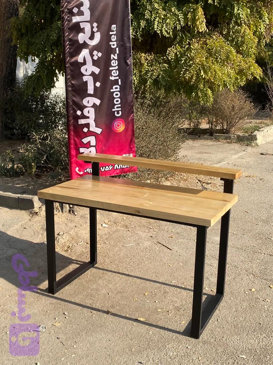 میز تحریر با چوب روس و فلز باجای مانیتور مدل وودلند کدM45