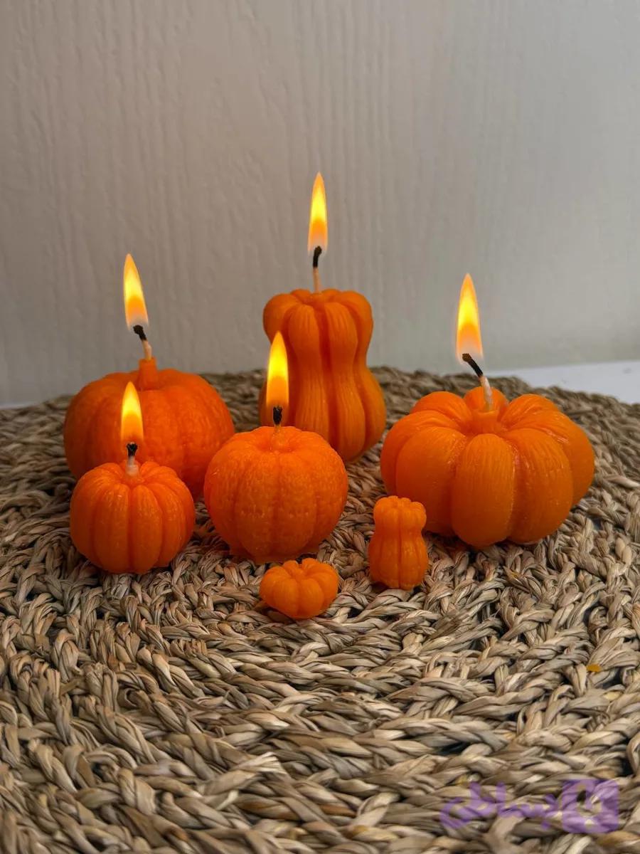 شمع کدو پاییزی مدل Pumpkin Glow مناسب دکور فصلی