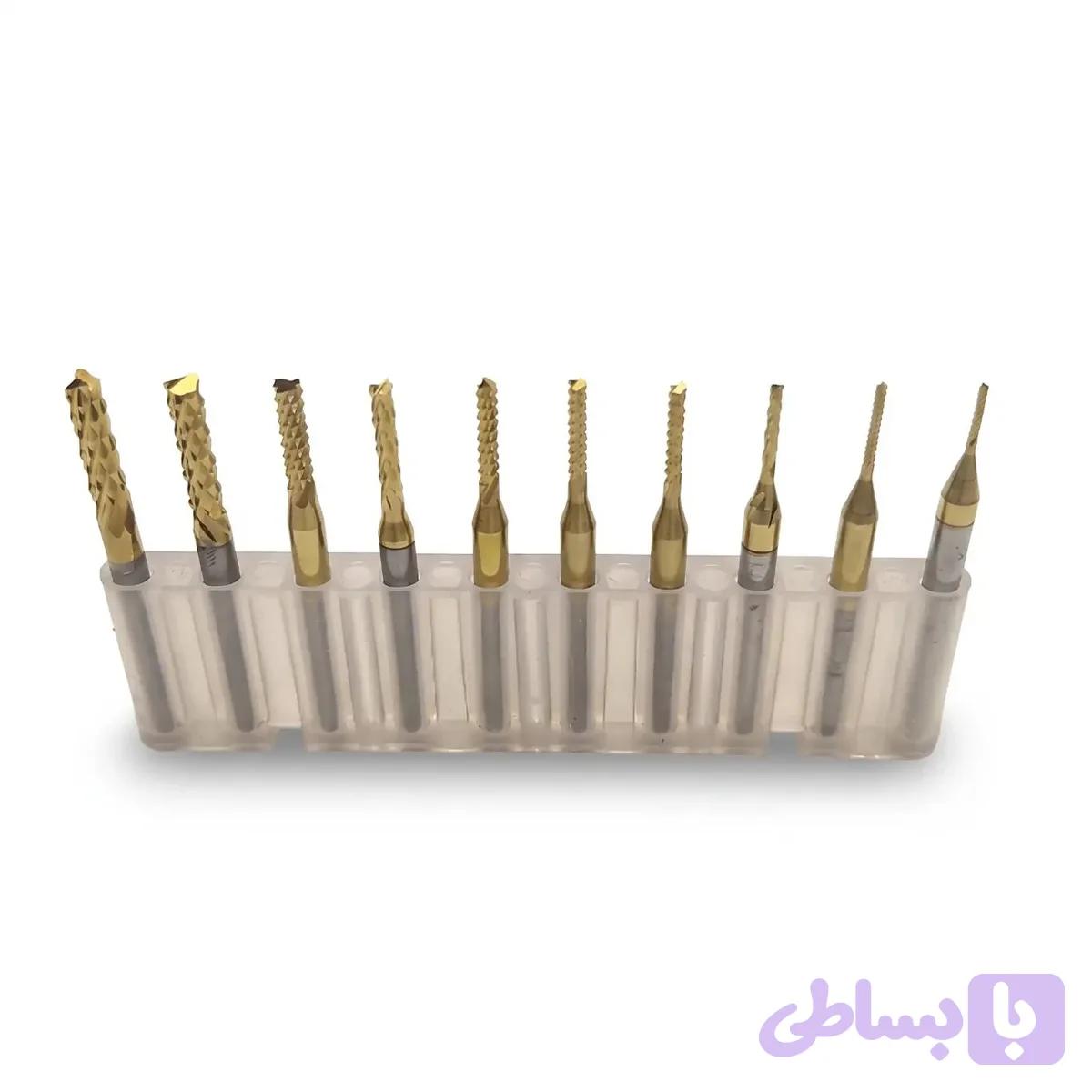 مته فرز حکاکی و مینی فرز تیتانیوم Union آلمان ست ۱۰ عددی — تصویر 1