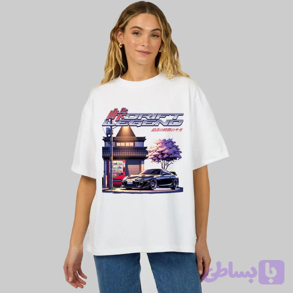تیشرت باکسی طرح DRIFT LEGEND کد 21277319 — تصویر 1