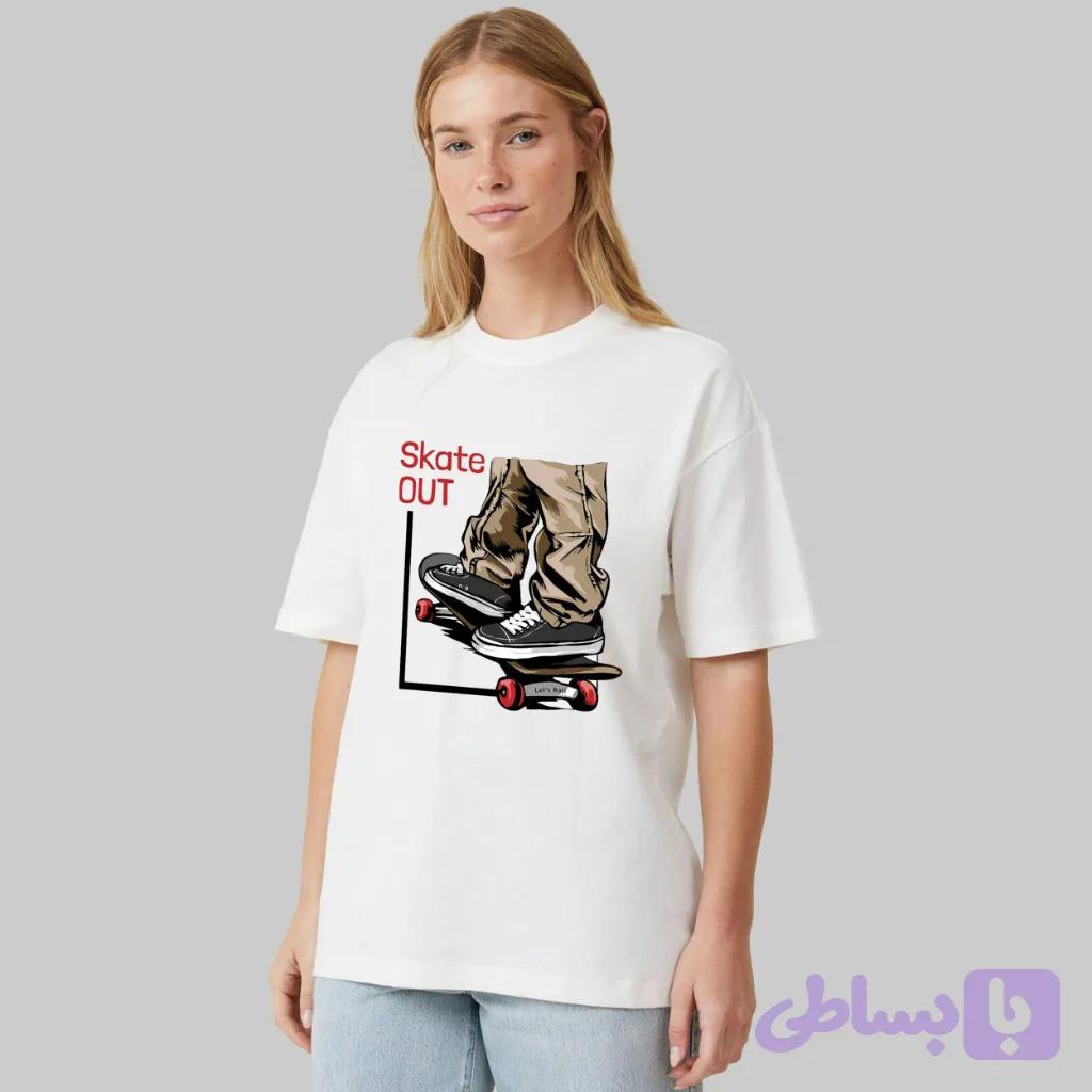 تیشرت باکسی SKATE OUT کد 21440557 — تصویر 1