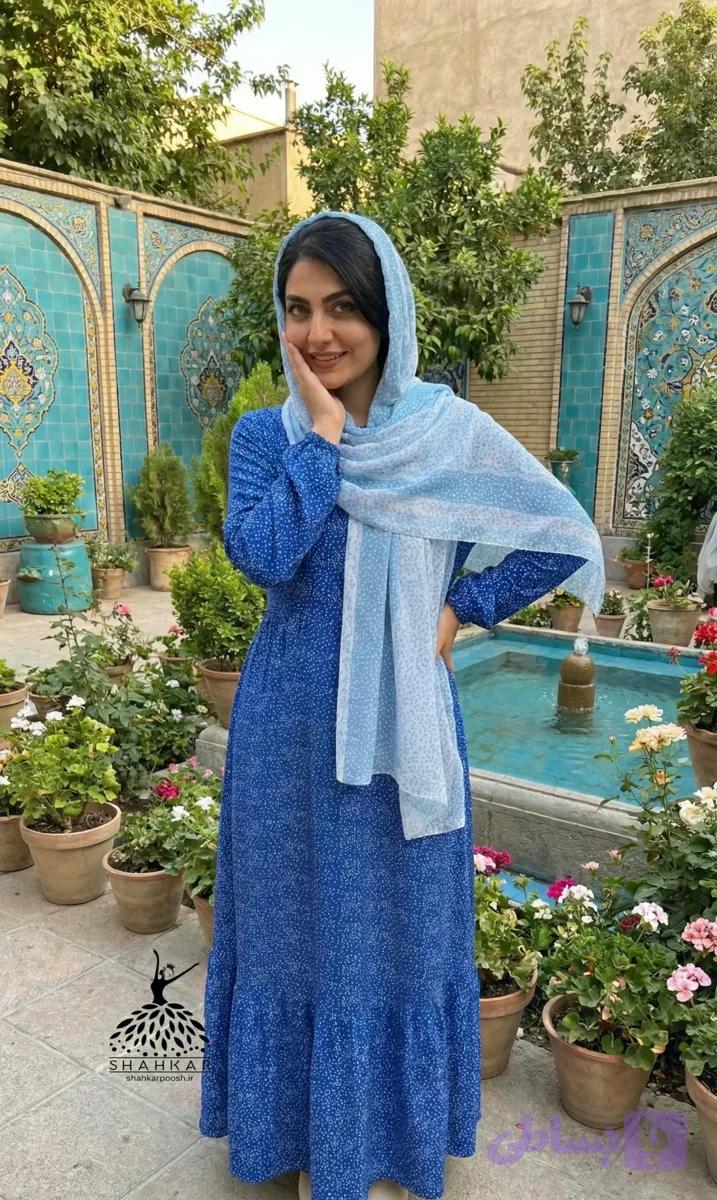 پیراهن ساحلی زنانه نخی پفکی خال خالی — تصویر 1