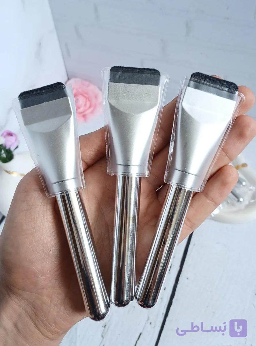 براش حرفه‌ای کرم پودر (Foundation Brush) سرتخت با تراکم بالا و بدون رد انداختن