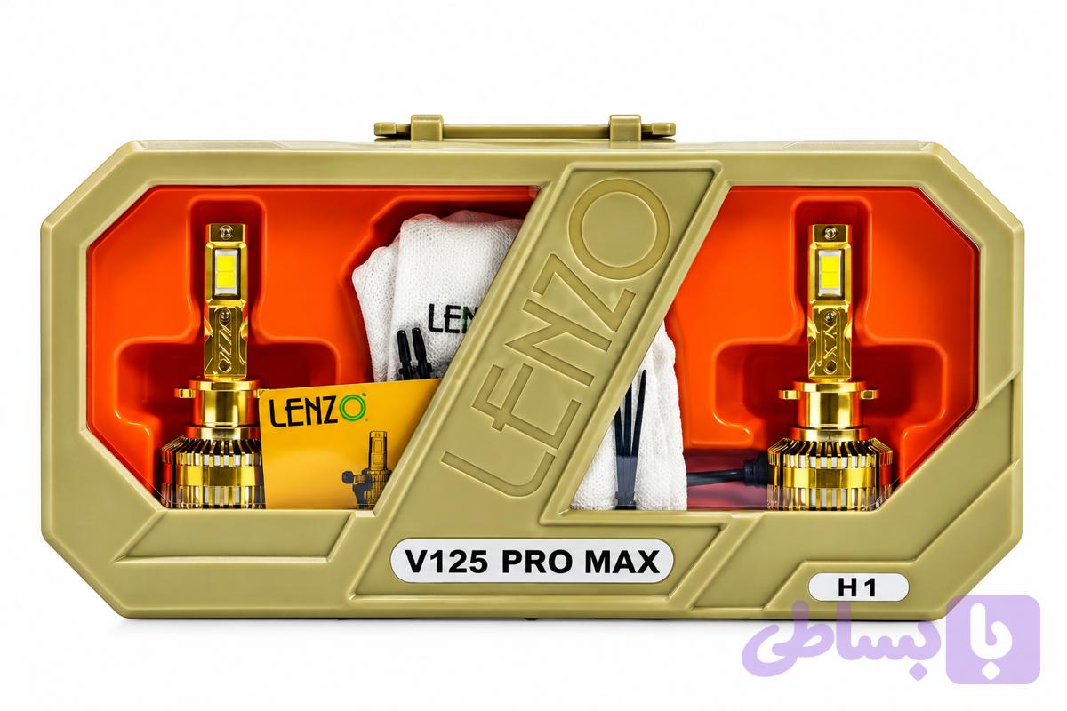 هدلایت خودرو نور یخی مدل V125 PROMAX 6000K پایه H3 برند LENZO