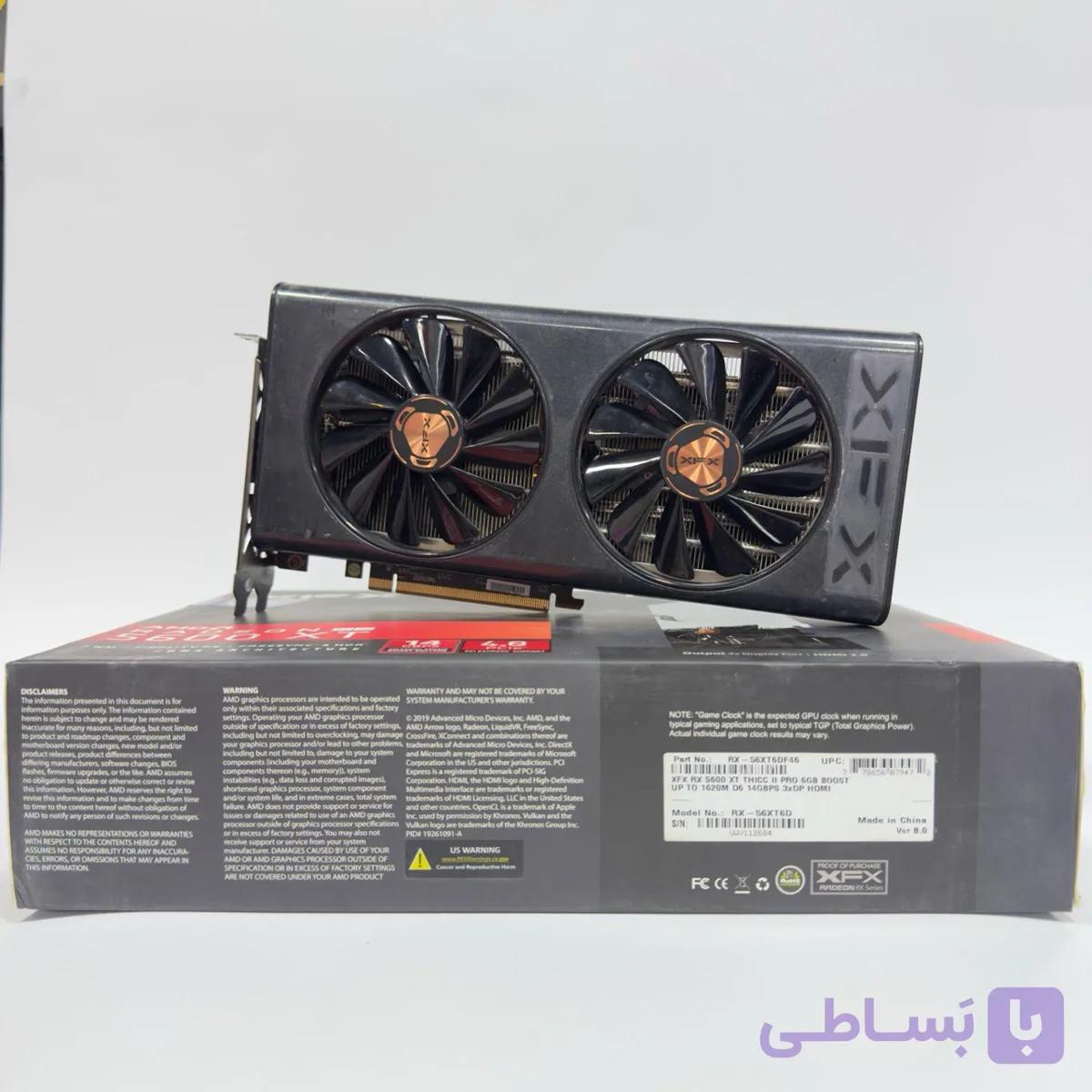 کارت گرافیک ایکس اف ایکس XFX RX 5600 XT THICC II PRO حافظه 6 گیگابایت استوک — تصویر 1