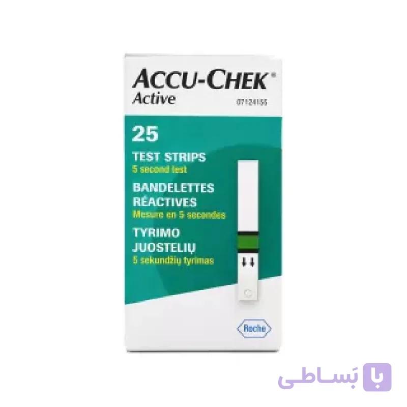 نوار تست قند خون اکیوچک اکتیو بسته 25 عددی (Accu Chek Active )