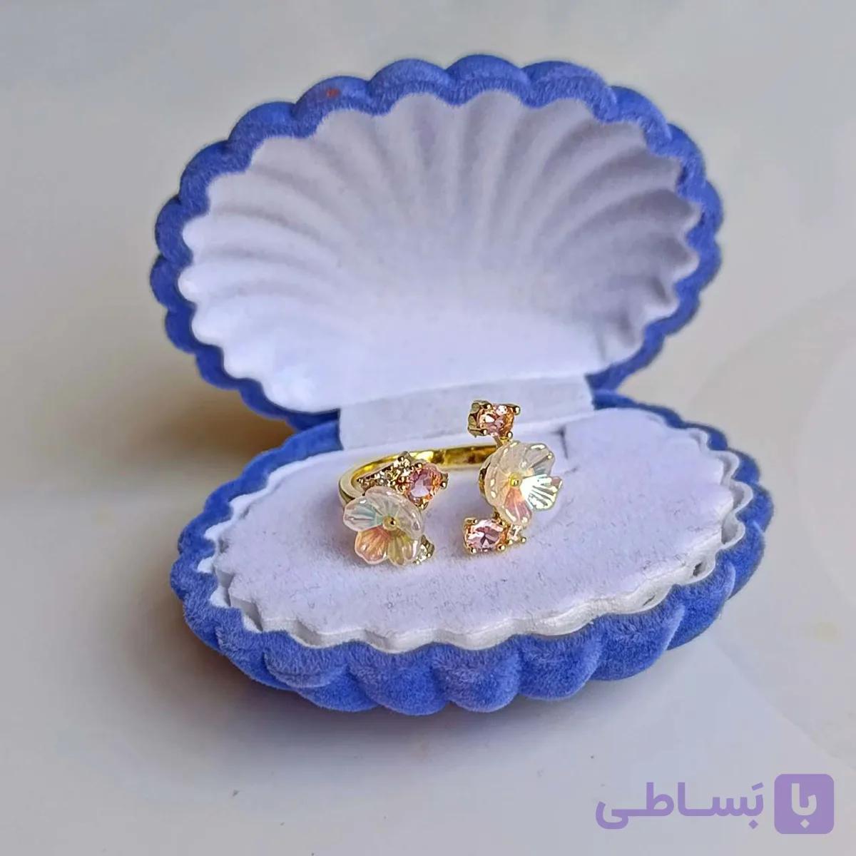 انگشتر جواهری مینیمال فری سایز مدل گلبهار کد323 — تصویر 1