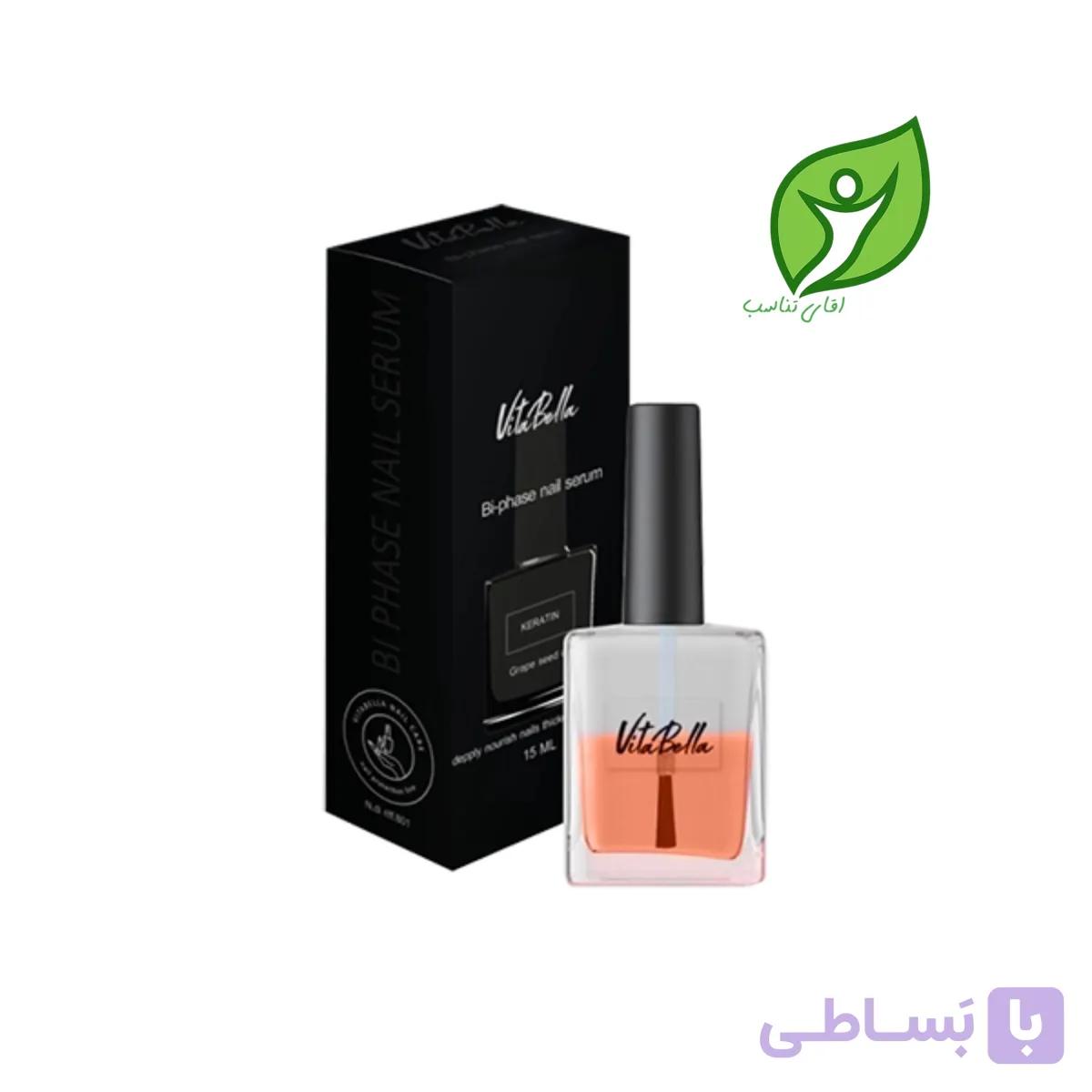 سرم دوفاز تقویت ناخن و کوتیکول ویتابلا Lamour حاوی کراتین و روغن هسته انگور ۱۵ میلی‌لیتر