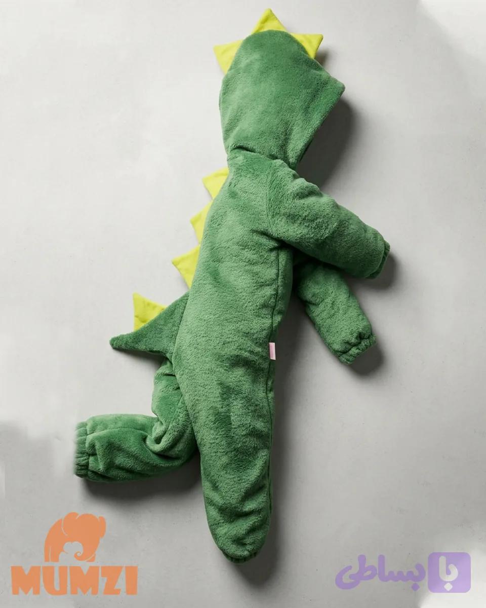 سرهمی دایناسوری بچه گانه برند mumzi طرح داینو Dinoرنگ سبز دایناسوری(ارسال فوری)