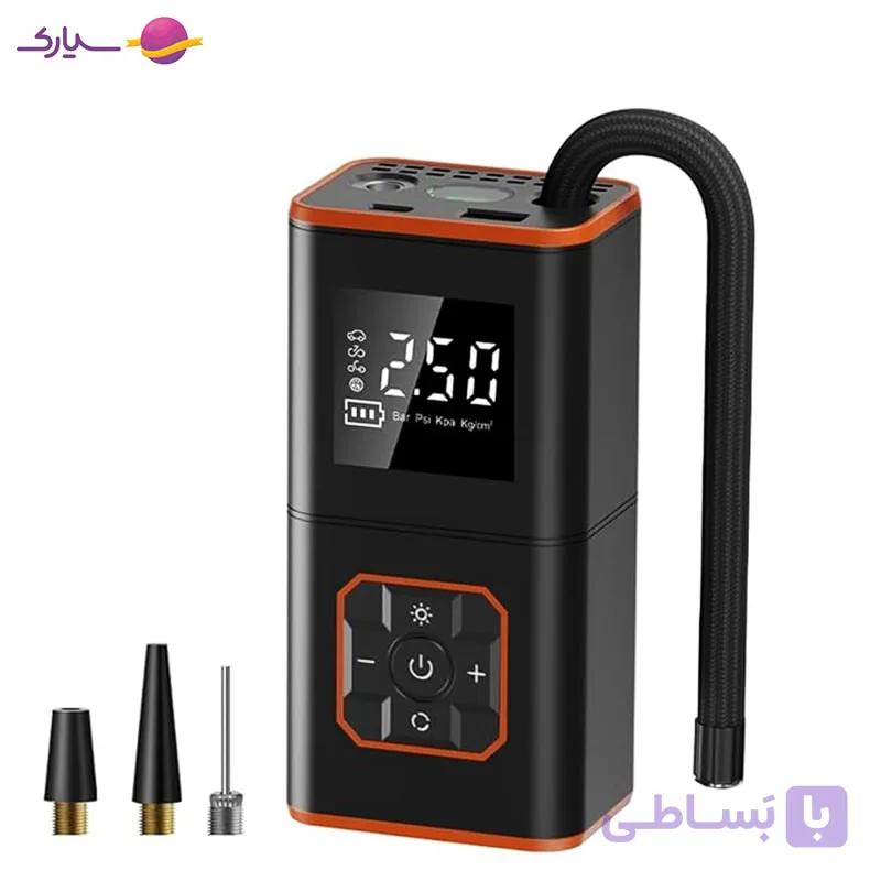 پمپ باد شارژی قابل حمل همراه با چراغ اضطراری مدل P-10pro — تصویر 1
