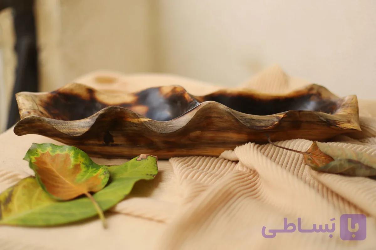 خرید اردو خوری چوبی دو خانه دست‌ساز (چوب پرتقال) | الیکا وود — تصویر 1