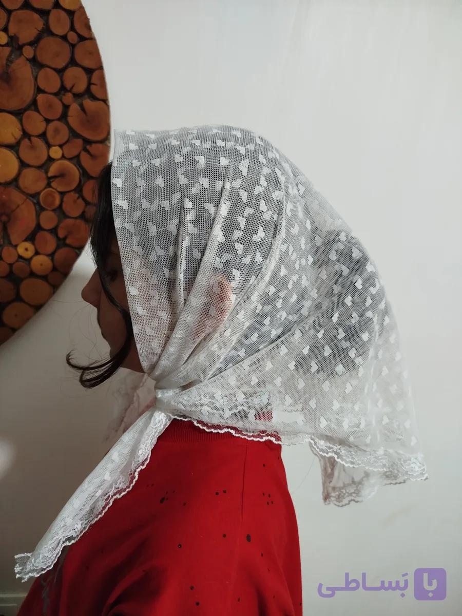 مینی اسکارف توری چهار گوش طرح دار وندیا