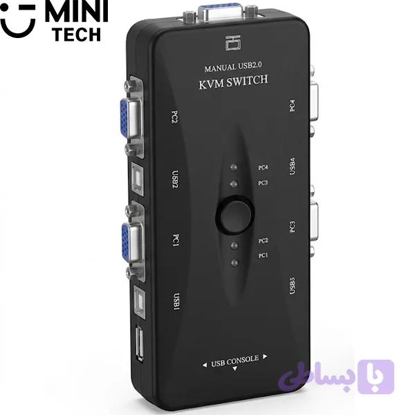 KVM سوییچ ۴ پورت VGA مینی تک — تصویر 1