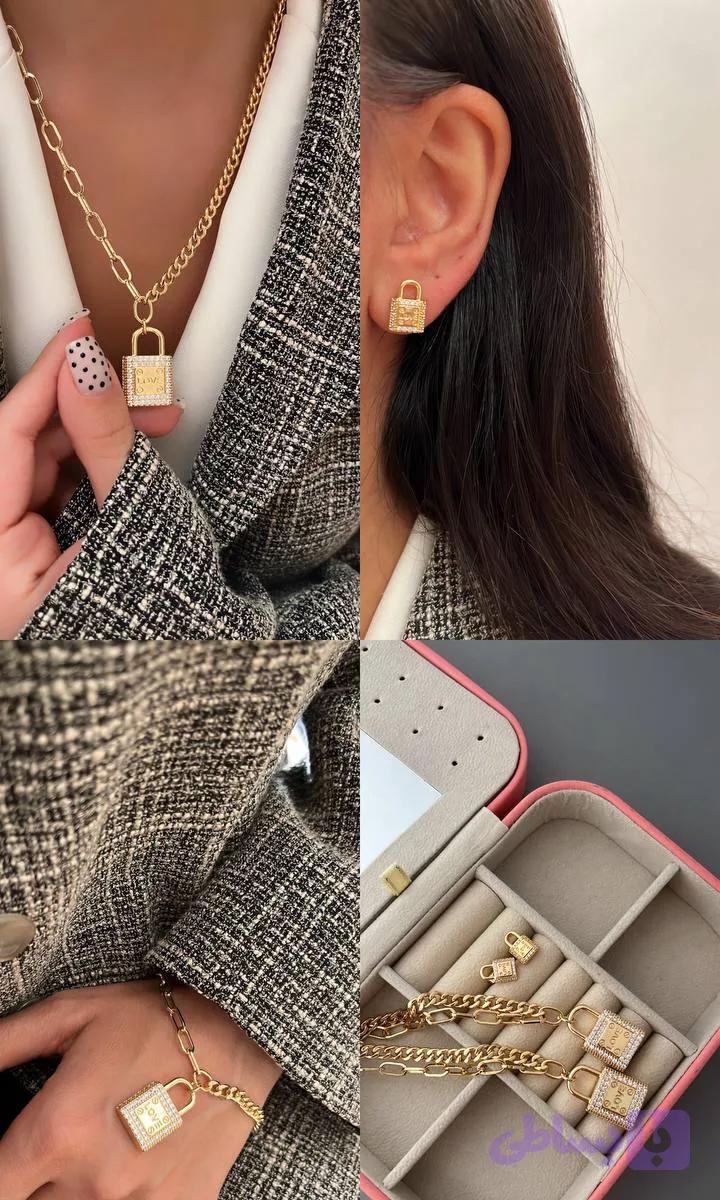 ست گوشواره و گردنبند و دستبند ونکلیف برند Fashion Jewelry