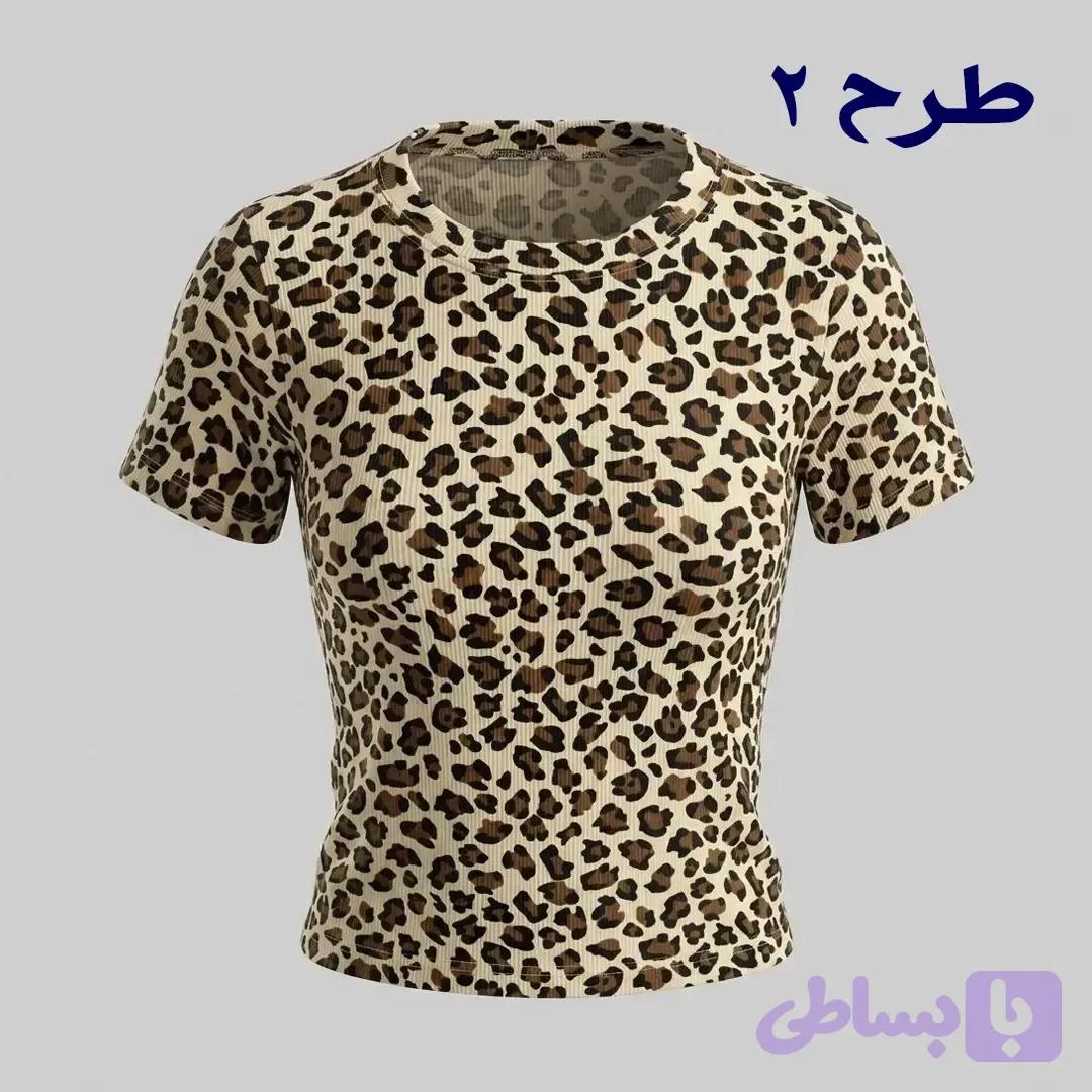 تیشرت پلنگی کبریتی در دو طرح — تصویر 1