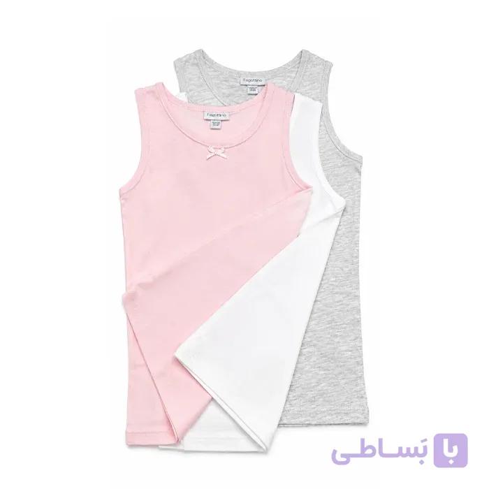 تاپ نخی دخترانه OVS ایتالیا سری BioCotton پک ۳ عددی — تصویر 1