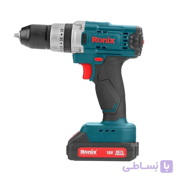 دریل شارژی  کد 8615 رونیکس 16ولت — تصویر 1
