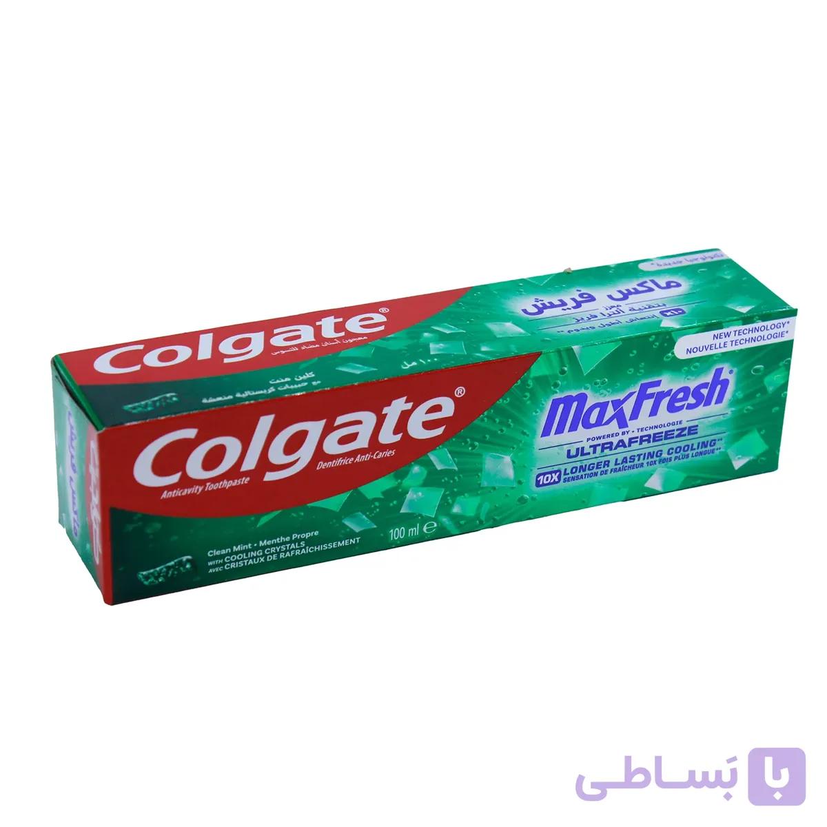 خمیر دندان کلگیت سفید کننده نعنایی مدل Max Fresh حجم 100 میل — تصویر 1