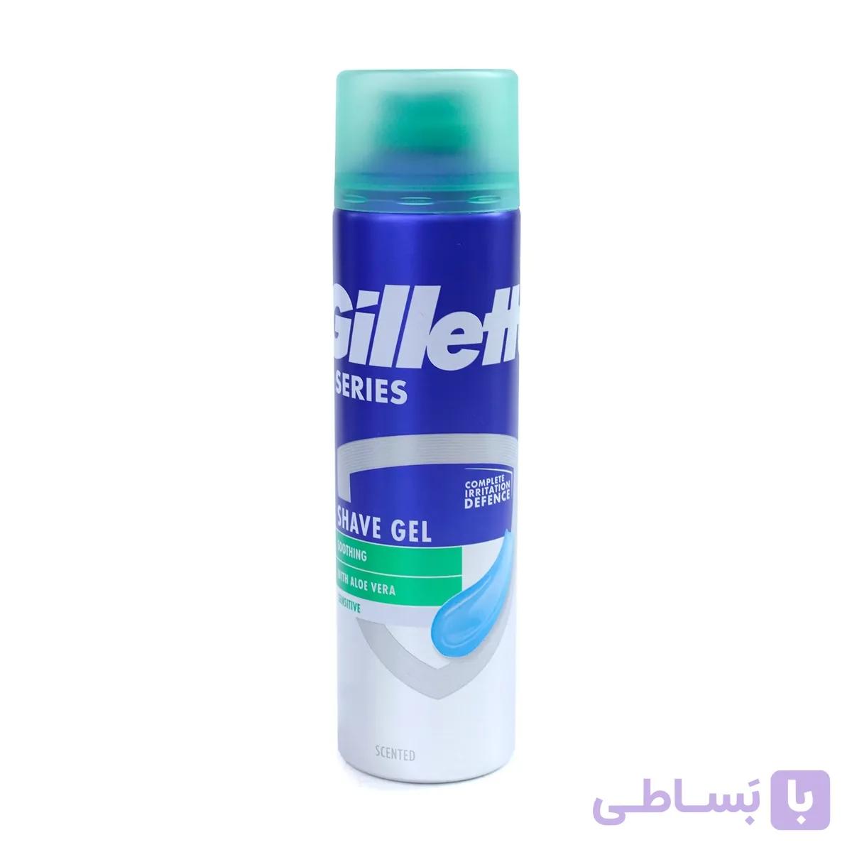 ژل اصلاح ژیلت مناسب پوست حساس مدل Soothing حاوی عصاره آلوئه ورا 200 میل — تصویر 1