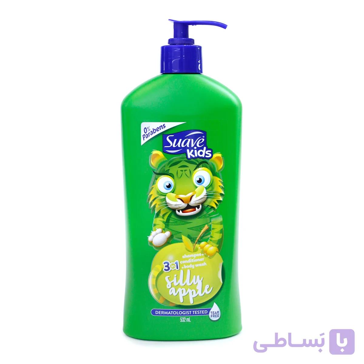 شامپو سواو کیدز سیب 3 در 1 رایحه سیب Silly Apple حجم 532 میل — تصویر 1