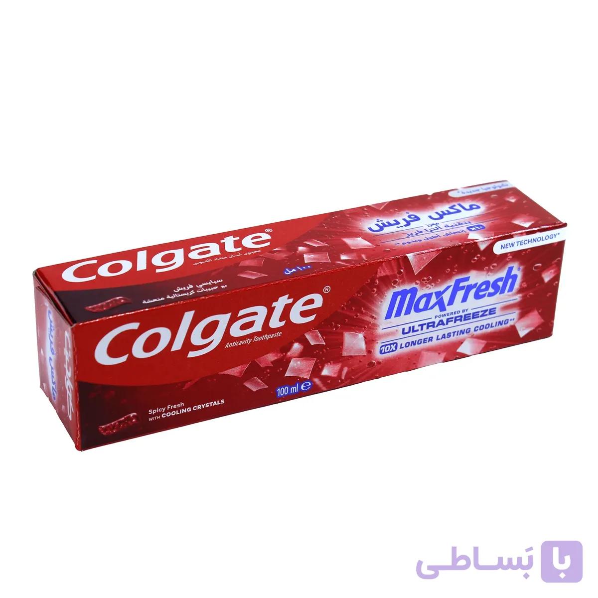 خمیر دندان کلگیت مکس فرش قرمز مدل Colgate Max Fresh حجم 100 میل — تصویر 1