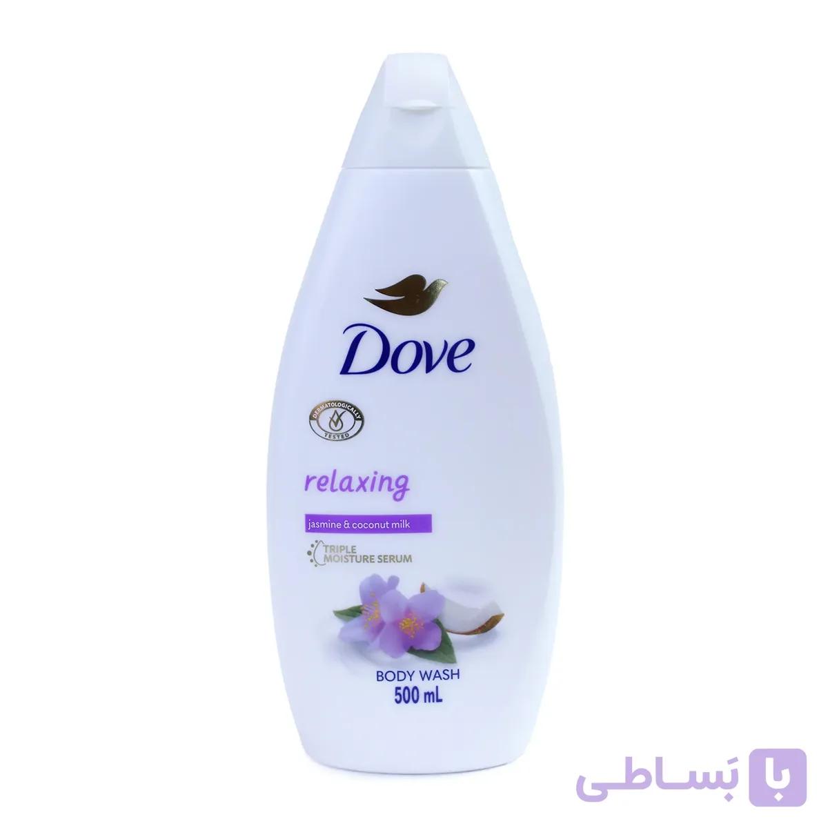 شامپو بدن داو Dove مدل Relaxing رایحه نارگیل ویاس حجم 500 میل
