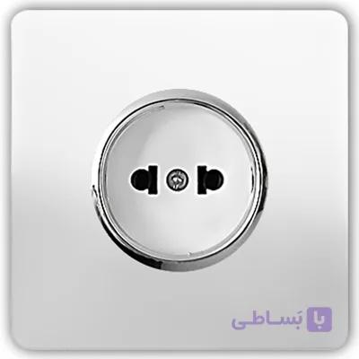 پریز برق محافظ دار کریستال سفید طلایی آسیا