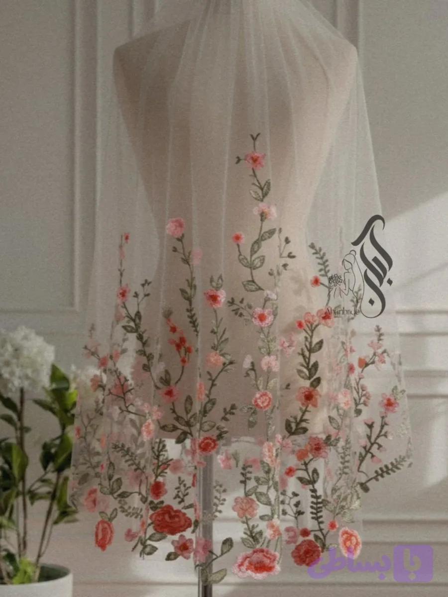 تور سر عروس گل‌دار اِلارُز🌸🌱