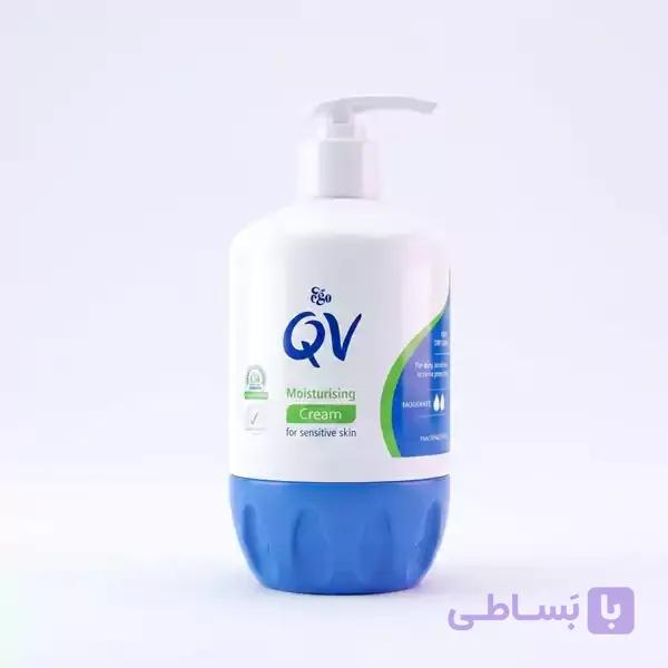 کرم مرطوب‌کننده کیو وی QV مدل Moisturising Cream پمپی مناسب پوست حساس