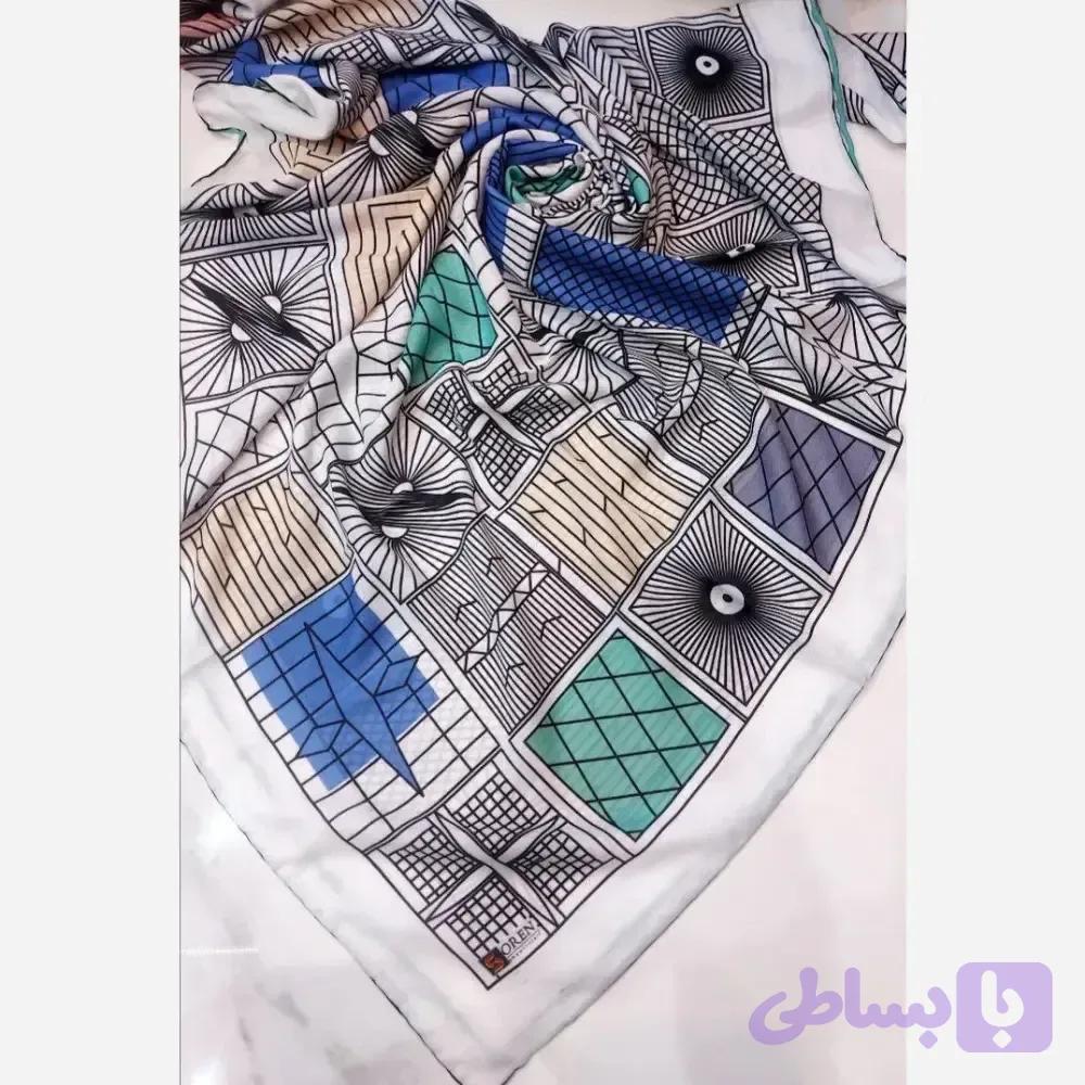 روسری قواره بزرگ نخی دست دوز زنانه 140 سانت تابستانی