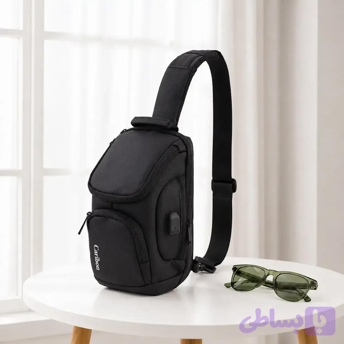 کیف مردانه اسپرت روزمره جنس ریپس دارای 5 جیب بیرونی ابعاد 30 در 15 در 10 سانتیمتر