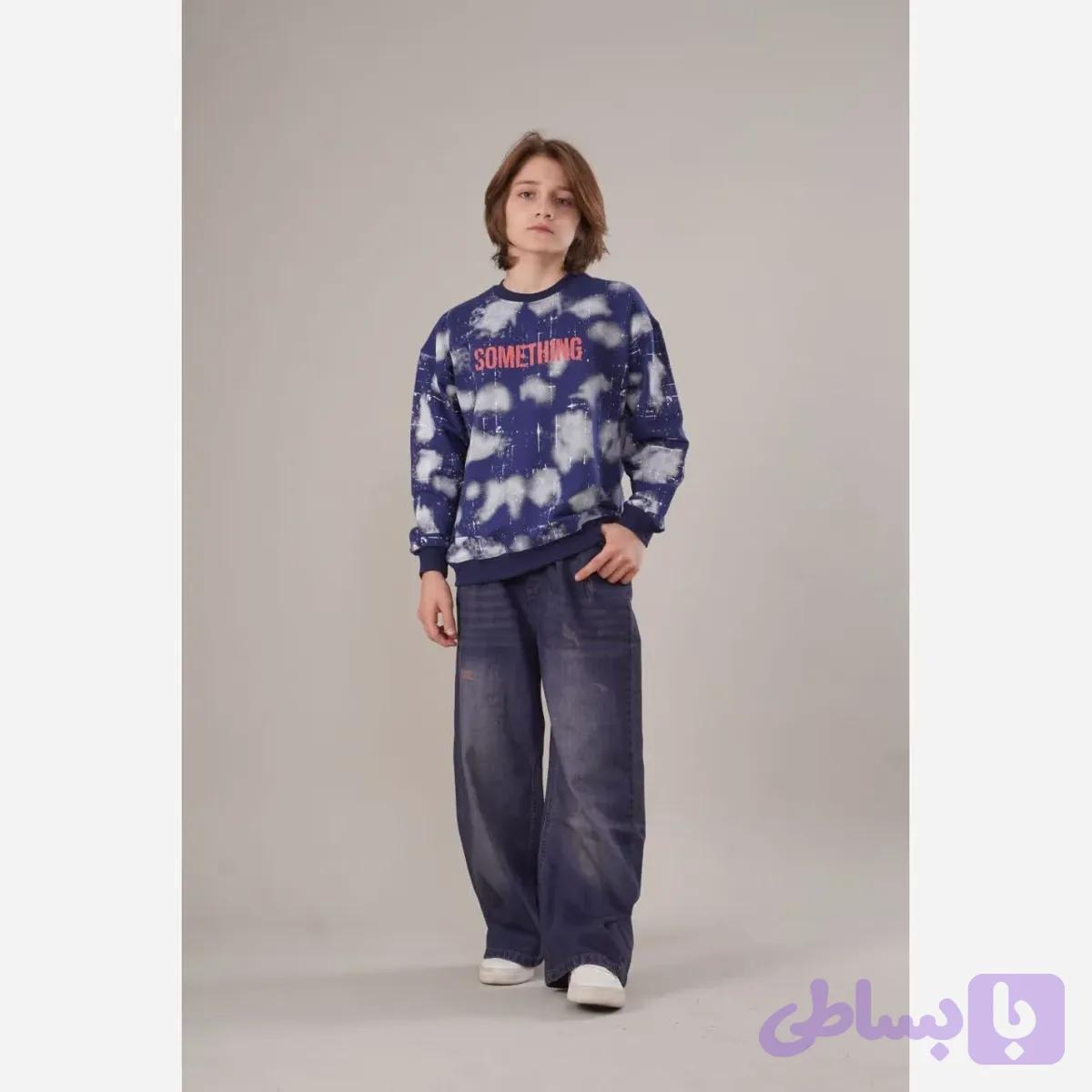 ست بلوز دورس و شلوار لی پسرانه طرح کهکشان سایز 50 تا 70