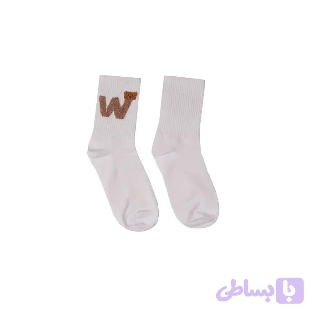 جوراب نیم ساق طرحدار PW و تدی بوکله نخی فری سایز