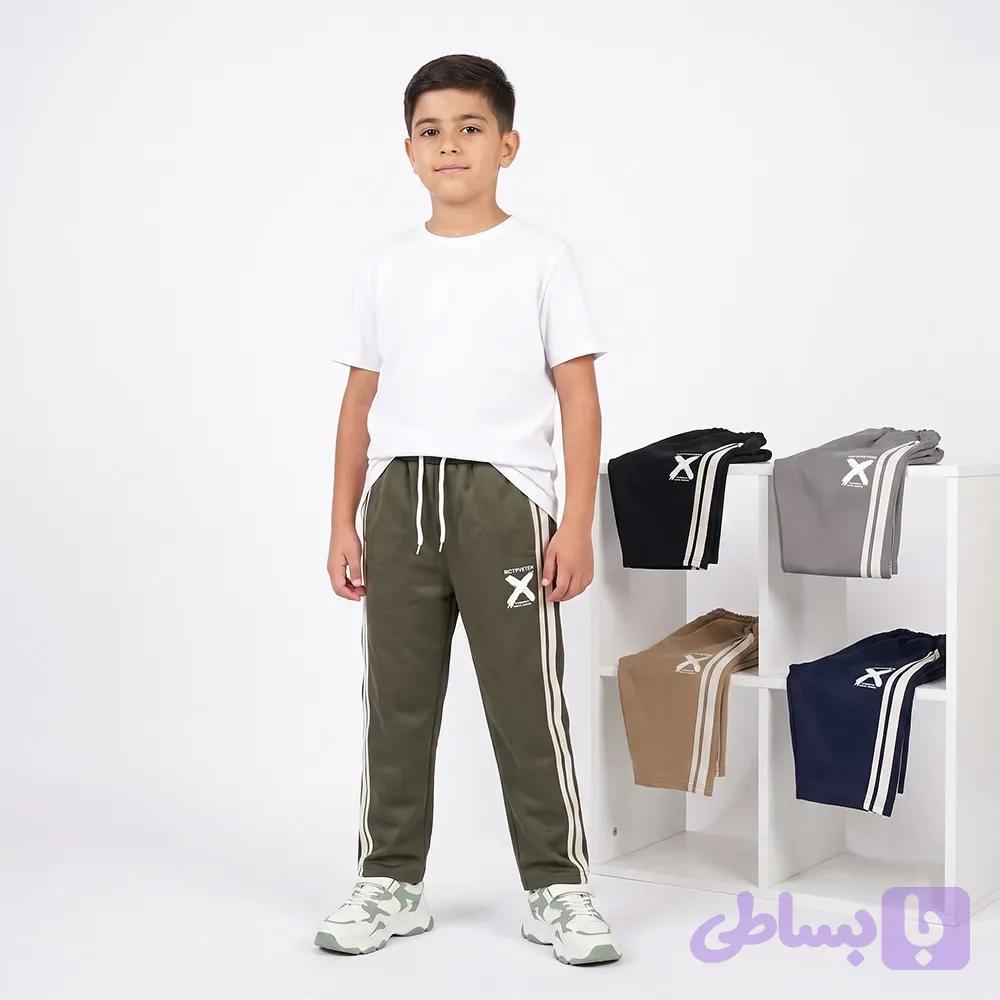 شلوار اسپرت پسرانه استایل بگ پارچه اسپان 10 و 11 سال
