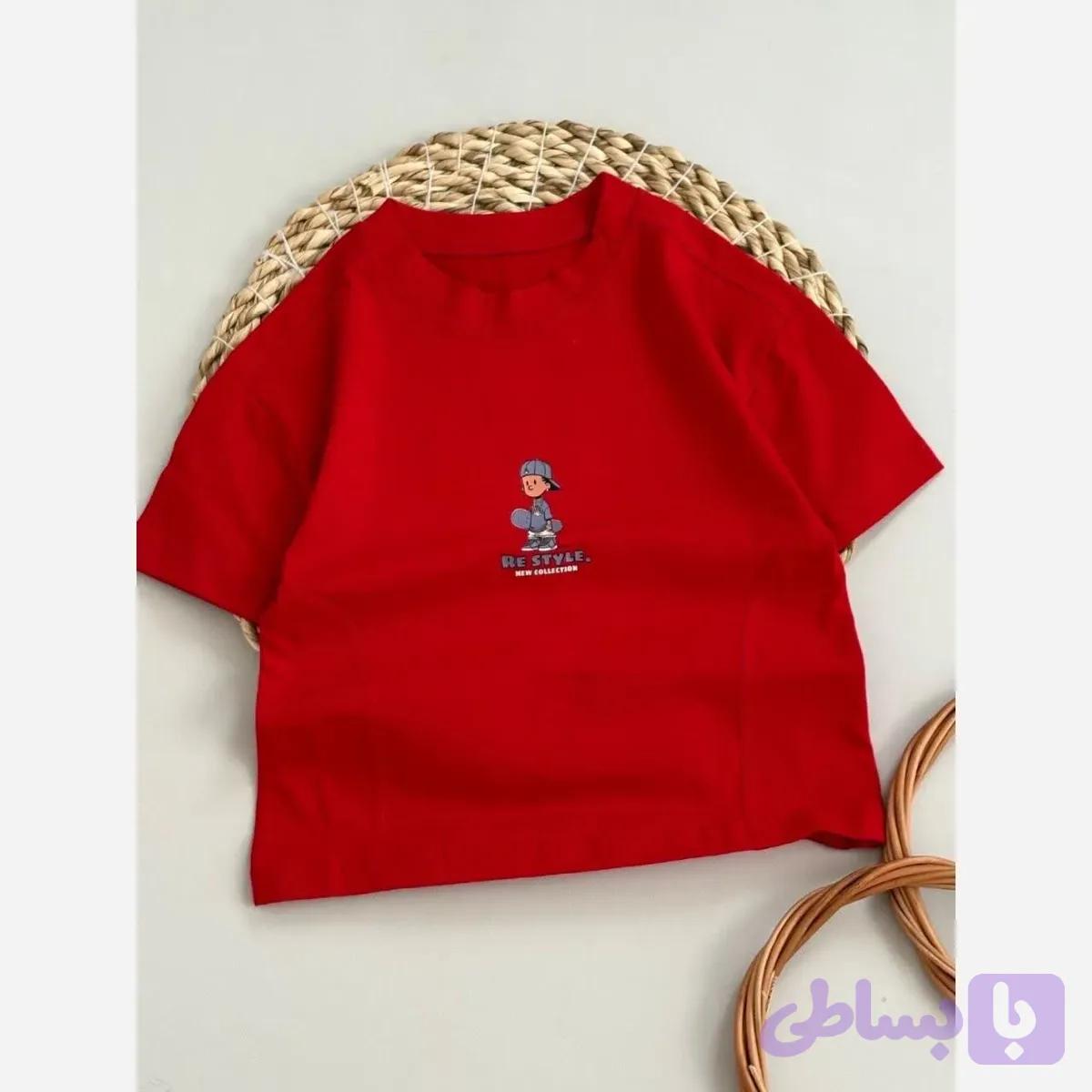 تیشرت پسرانه طرح اسکیت سوار جنس پنبه لاکرا