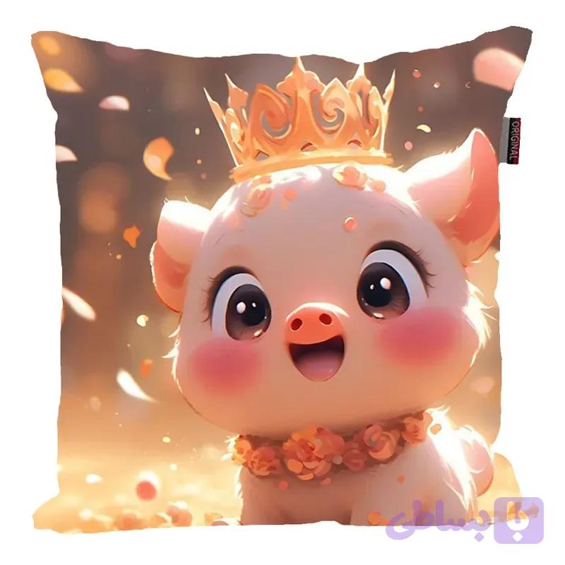 کوسن کودک مدل سگ بامزه ابعاد 30x30 سانتیمتر با رویه مخمل و قابلیت شستشو