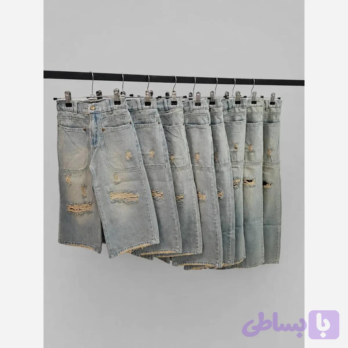 شلوار جین دخترانه واید لگ زاپدار تینت خاکی