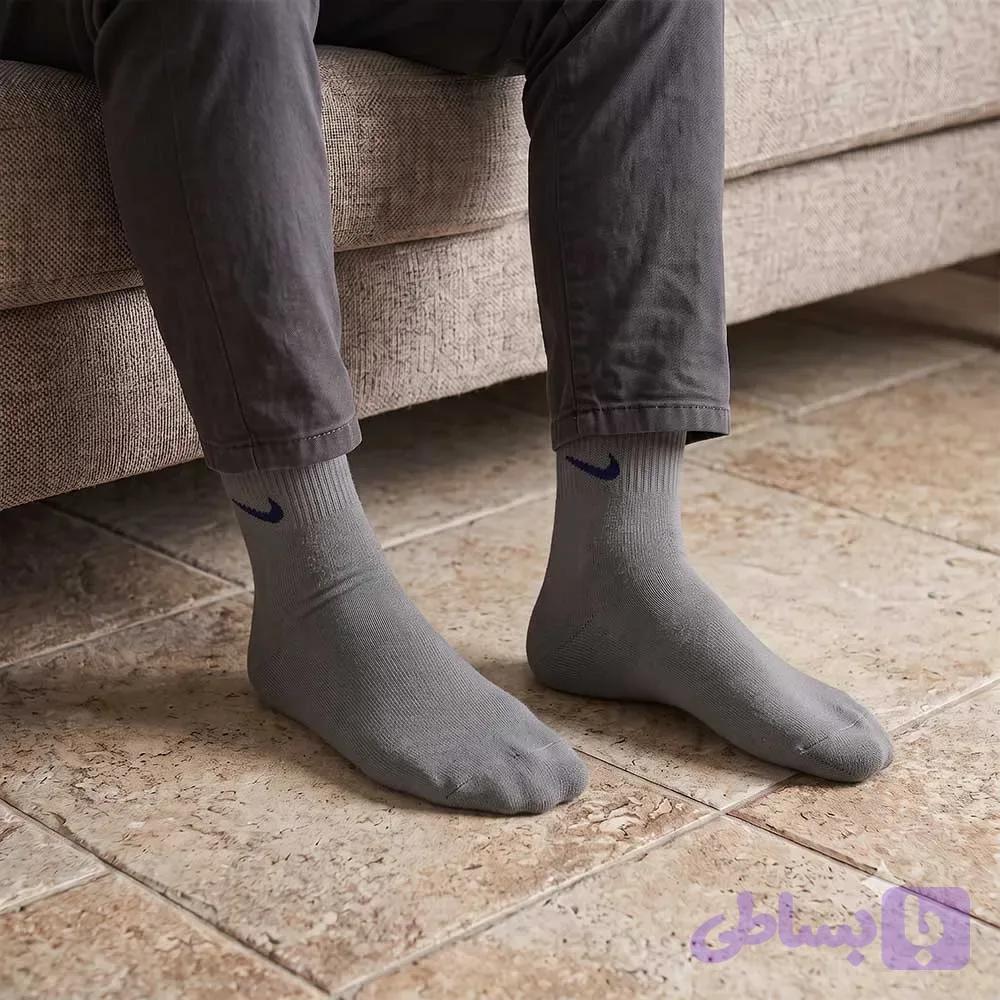 جوراب نیم ساق مردانه نایک جنس پنبه مناسب سایز 40 تا 44 رنگ مشکی