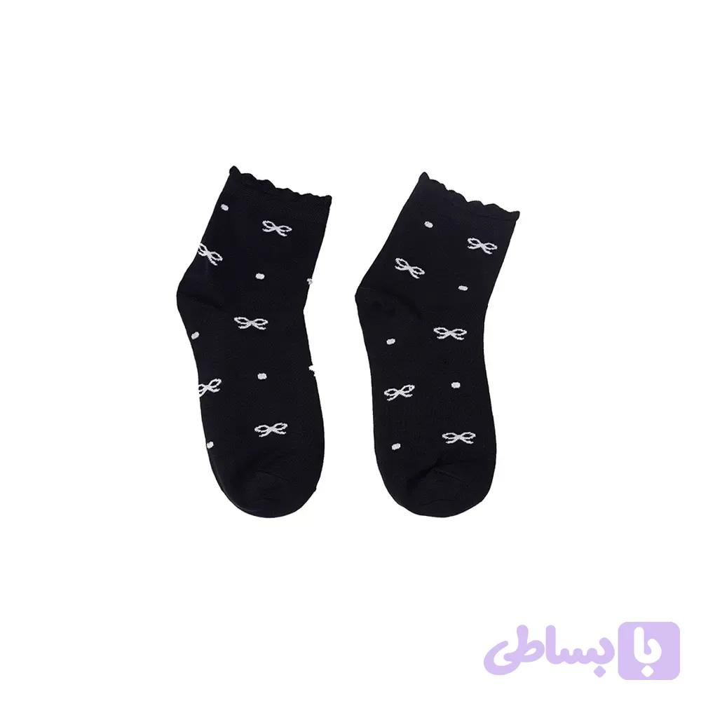 جوراب نیم ساق طرح کبریتی نخی فری سایز