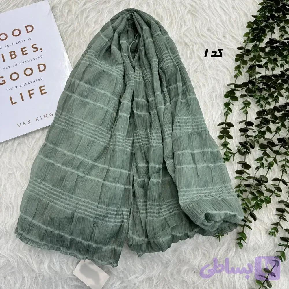 شال نخی حریر کاغذی قواره بزرگ 190 در 65 سانتیمتر بدون لغزش و آبرفت