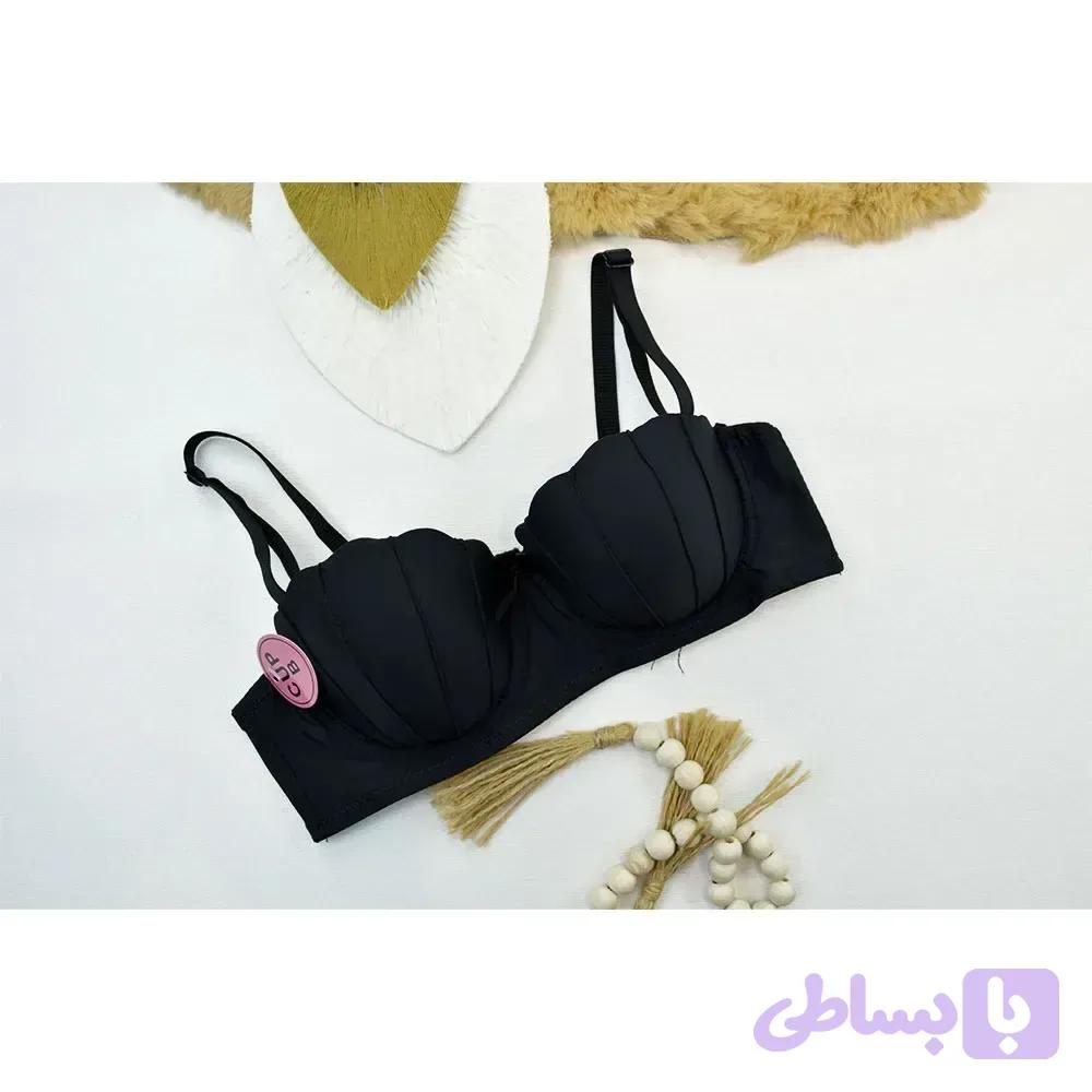 سوتین زنانه اسفنجی جک دار فنردار طرح صدف کاپ B