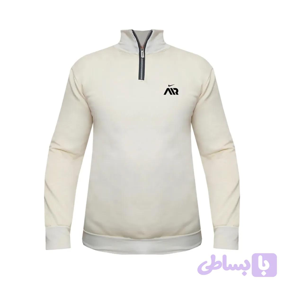 هودی نیم زیپ مردانه دورس اسپان طرح Nike Air کرم سایزبندی L XL 2XL