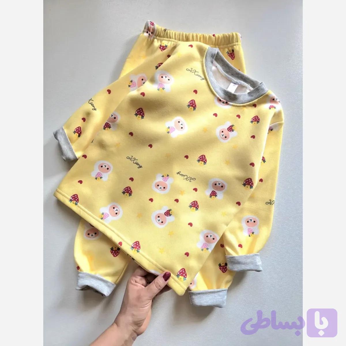 ست لباس راحتی دخترانه تو کرکی گرم مناسب 4 تا 9 سال در سه رنگ