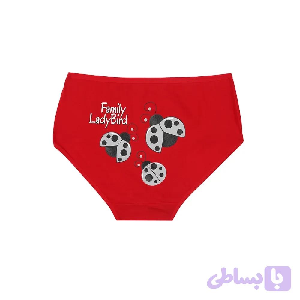 شورت زنانه اسلیپ نخی پشت چاپی طرح کفشدوزک برند بانو سایز 3XL