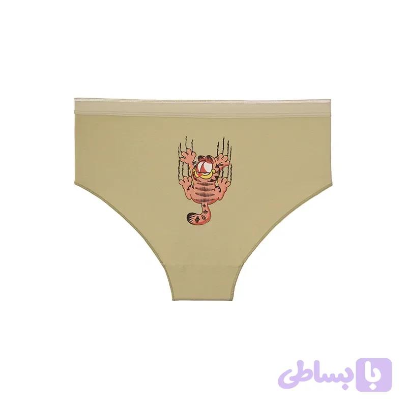 شورت زنانه اسلیپ پشت چاپی طرح گارفیلد نخی سایز 2XL نارین