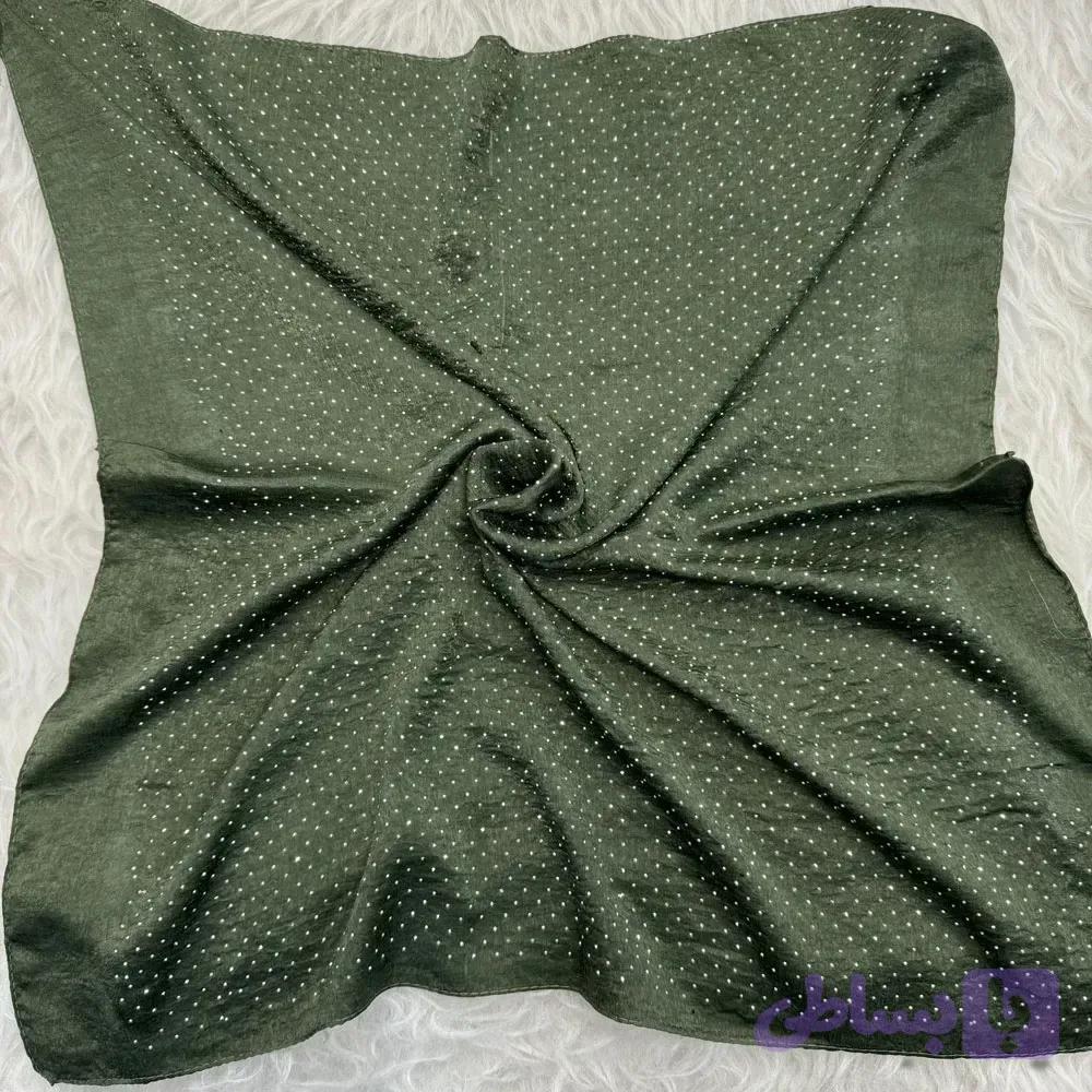 مینی اسکارف مجلسی گارزا نگین دار ابعاد 70 در 70 سانتی متر